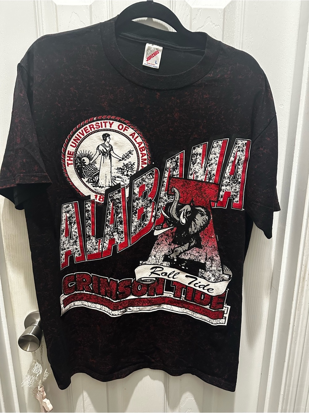 Vintage Jerzees Black and Red Alabama Crimson Tide Graphic Tee
